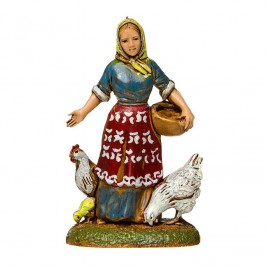 Contadina con Galline per il Presepe