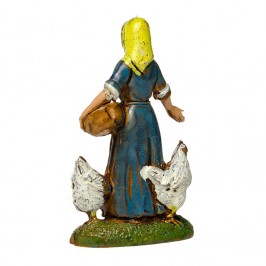 Contadina con Galline per il Presepe