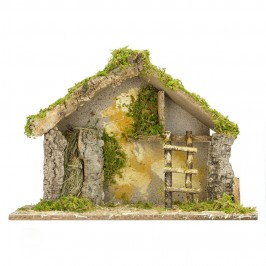 Capanna in Legno e Sughero per Natività 12 cm