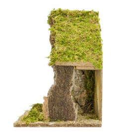 Capanna in Legno e Sughero per Natività 12 cm