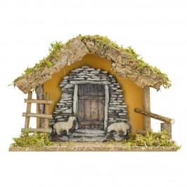Capanna con Percorelle per la Natività 12 cm.