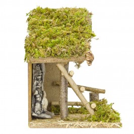 Capanna con Percorelle per la Natività 12 cm.