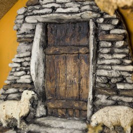 Capanna con Percorelle per la Natività 12 cm.