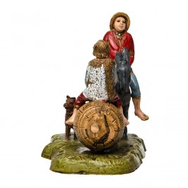 Pastore su Asino con Bambino sulla Botte