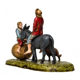Pastore su Asino con Bambino sulla Botte