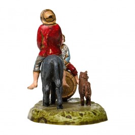 Pastore su Asino con Bambino sulla Botte