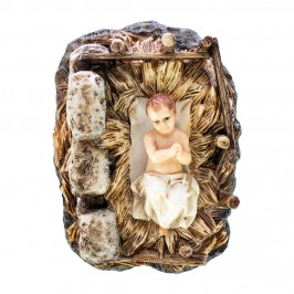 Gesù Bambino con Culla in Resina