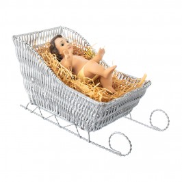 Culla su Slitta Argento per Gesù Bambino