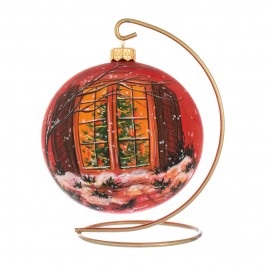 Palla di Natale in Vetro Rossa