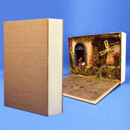 Libro con Natività e Mulino per Presepe 