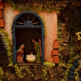 Libro con Natività e Mulino per Presepe 
