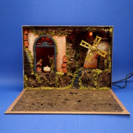 Libro con Natività e Mulino per Presepe 