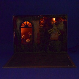 Libro con Natività e Mulino per Presepe 