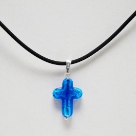 Collana con Croce in vetro