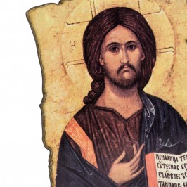 Quadretto Legno Gesù Pantocratore