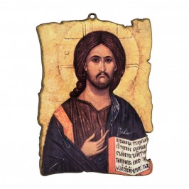 Quadretto Legno Gesù Pantocratore