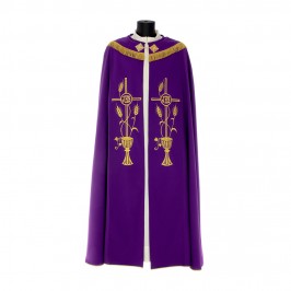 Piviale con Ricami Calice, Spighe e JHS