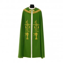 Piviale con Ricami Calice, Spighe e JHS