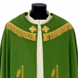 Piviale con Ricami Calice, Spighe e JHS