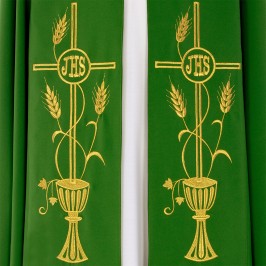 Piviale con Ricami Calice, Spighe e JHS