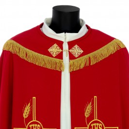 Piviale con Ricami Calice, Spighe e JHS