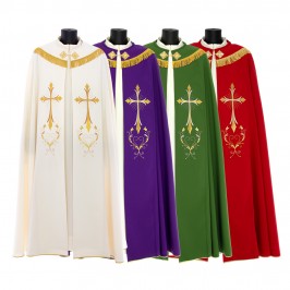 Piviale Ricamo Croce Stilizzata