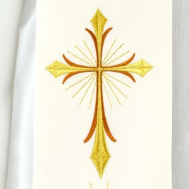 Stola Con Ricamo Croce e Calice