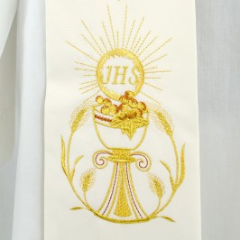 Stola Con Ricamo Croce e Calice