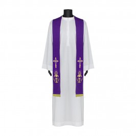 Stola Con Ricamo Croce e Calice