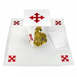 Set Messa con Ricamo Croce in filo Rosso