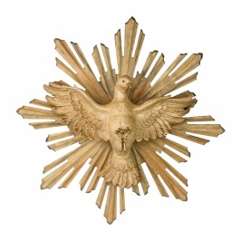 Colomba con Raggiera in Legno Brunito