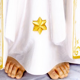Statua Madonna di Fatima con Corona in Legno