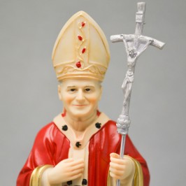 Statua Giovanni Paolo II Casula Rossa 21 cm