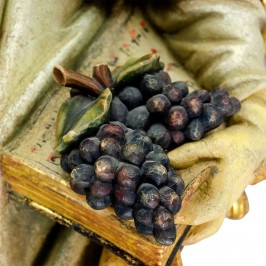Statua San Urbano con Uva in Legno