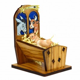 Bambino Gesù su Base in Legno