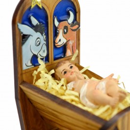 Bambino Gesù su Base in Legno