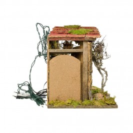 Capanna per Presepe con Luci e Fontana