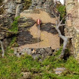 Capanna per Presepe con Luci e Fontana