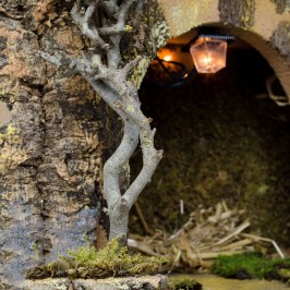 Capanna per Presepe con Luci e Fontana