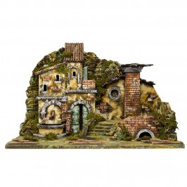 Presepe con Borgo, Luci e Fontana