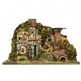 Presepe con Borgo, Luci e Fontana