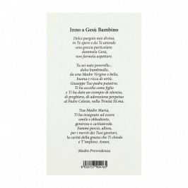 Immaginetta Gesù Bambino con Preghiera