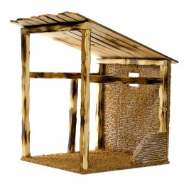 Capanna con Muretto e Tegole in Legno