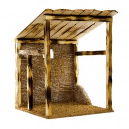 Capanna con Muretto e Tegole in Legno