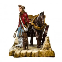 Carrettiere con Carro di Legna