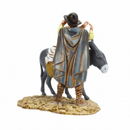 Uomo e Bimbo su Asino Landi cm 10