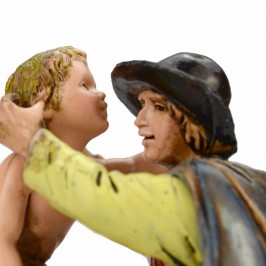 Uomo e Bimbo su Asino Landi cm 10