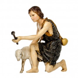 Pastore in Ginocchio con Pecora per il Presepe