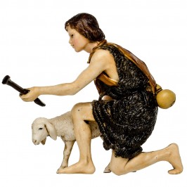 Pastore in Ginocchio con Pecora per il Presepe