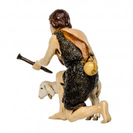 Pastore in Ginocchio con Pecora per il Presepe